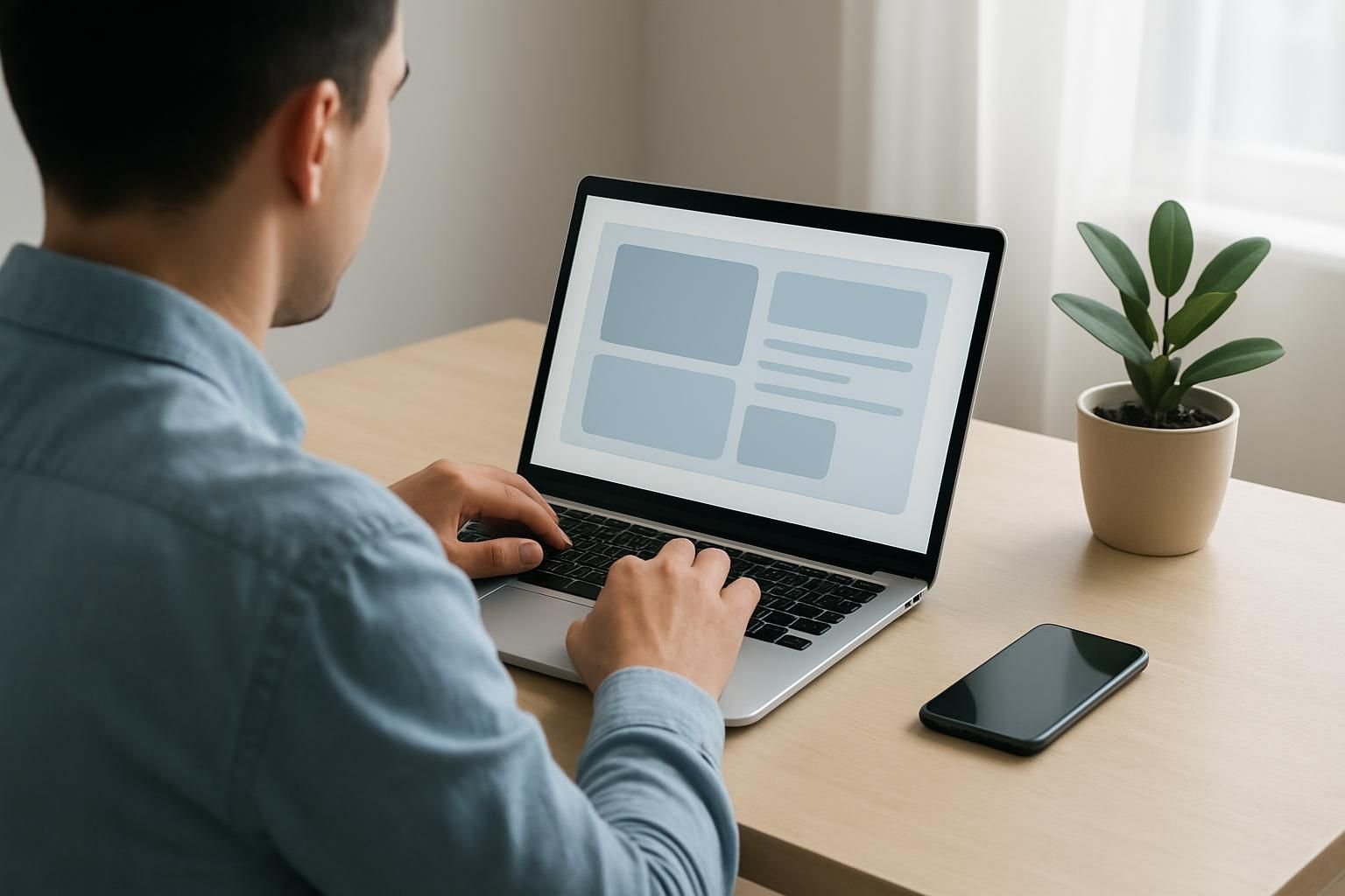 Overzichtelijke website wordt technisch nagelopen op een laptop
